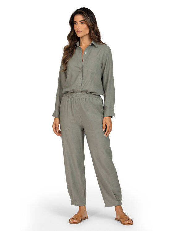 Feba Feba Pantaloni di tessuto F250 Cachi Comfort Fit