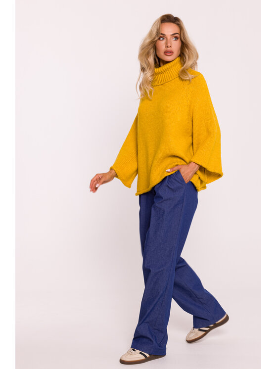 Made of Emotion Made of Emotion Sweter M822 Żółty Baggy Fit
