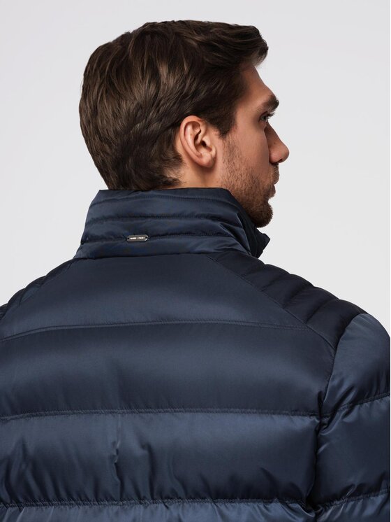 Ombre Ombre Kurtka przejściowa OM-JALP-0218 Granatowy Regular Fit