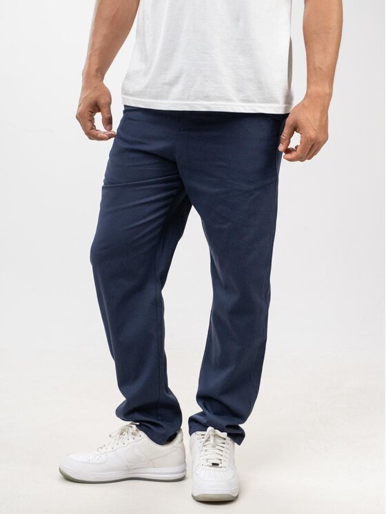 Jigga Wear Jigga Wear Spodnie materiałowe Spodnie Materiałowe Chino Męskie Granatowe Jigga Wear Chino XL Niebieski Regular Fit