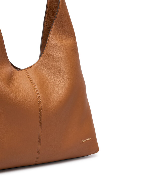 Calvin Klein Calvin Klein Kabelka Slouchy Leather Md Shoulder Bag LV04F3543G Světle hnědá