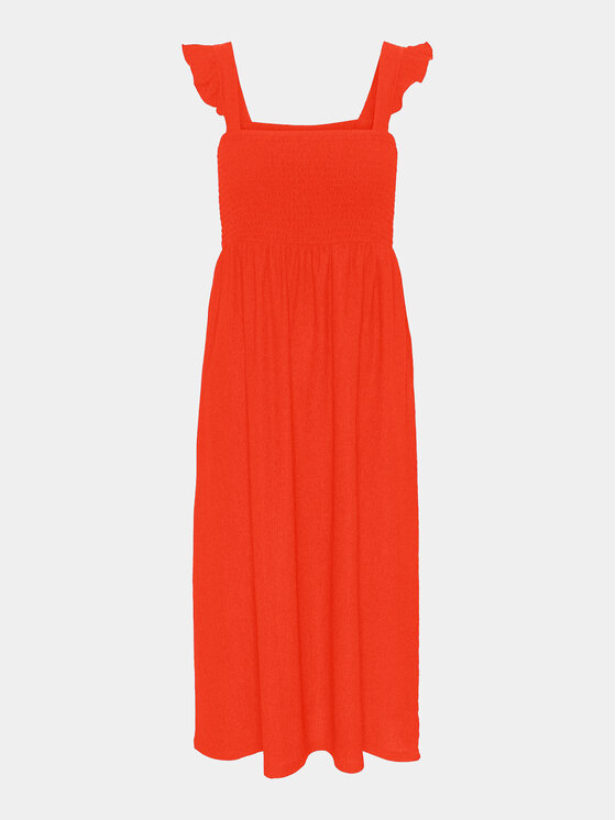 Pieces Pieces Poletna obleka Luna 17147176 Rdeča Regular Fit