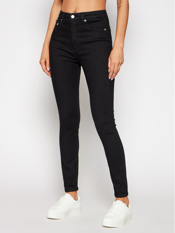 Calvin Klein Jeans Jeansy J20J215526 Czarny Super Skinny Fit