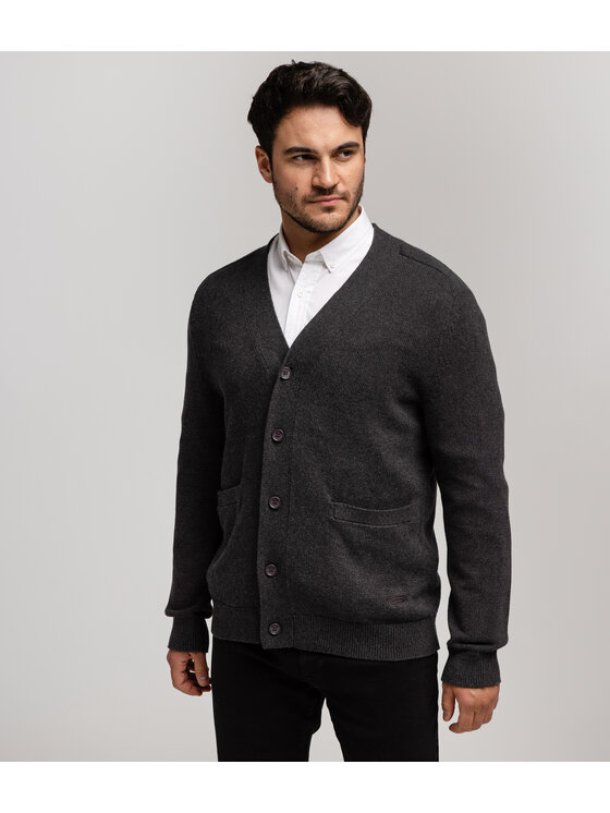 Lee Cooper Lee Cooper Kardigan JUAN 1813 Szary Regular Fit