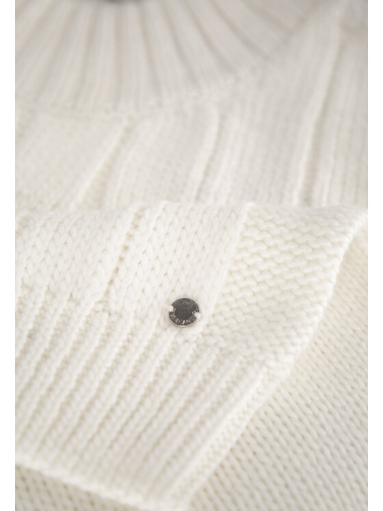 Volcano Volcano Sweter S-TAMINA Biały Regular Fit