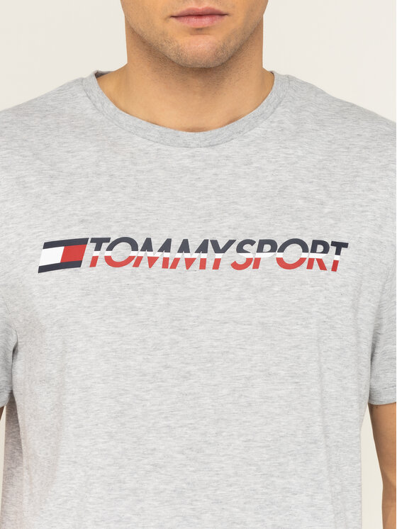 Tommy Sport Tommy Sport T-Shirt Logo Chest S20S200051 Szary Regular Fit