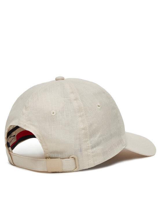Tommy Hilfiger Tommy Hilfiger Šilterica Essential Flag Linen Cap AW0AW17130 Écru