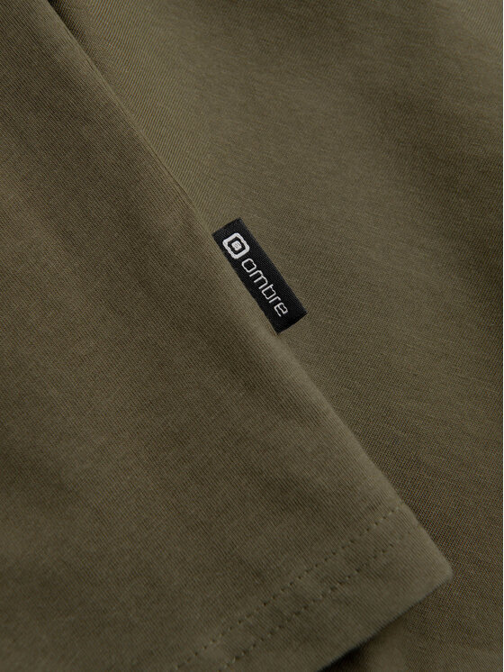 Ombre Ombre S dlouhým rukávem L171 Khaki Regular Fit