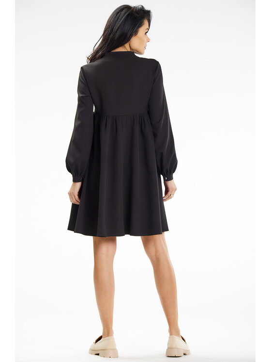 Awama Awama Sukienka letnia A636 Czarny Basic Fit