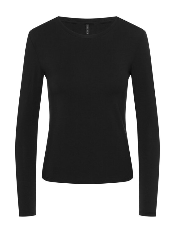 Esotiq Esotiq Bluzka 46081 Czarny Regular Fit