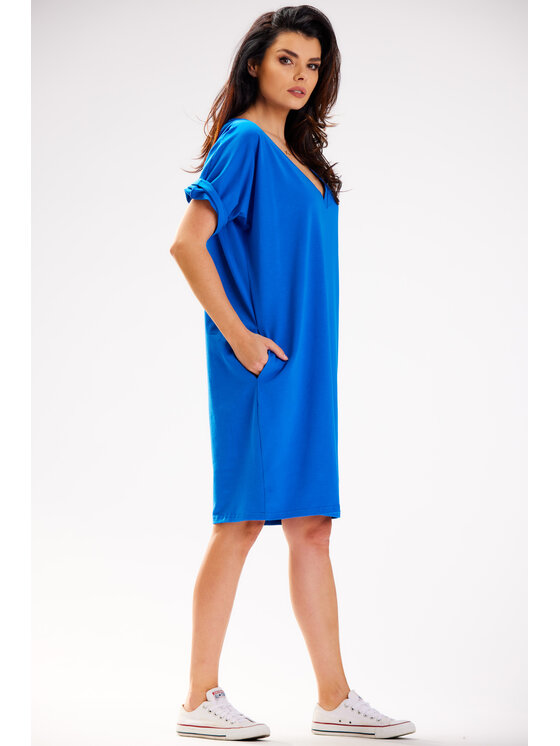 Infinite You Infinite You Sukienka letnia M303 Niebieski Basic Fit