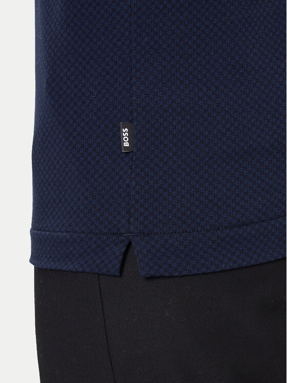 BOSS BOSS Тениска с яка и копчета H-Peduzzi 06 50549583 Тъмносин Regular Fit