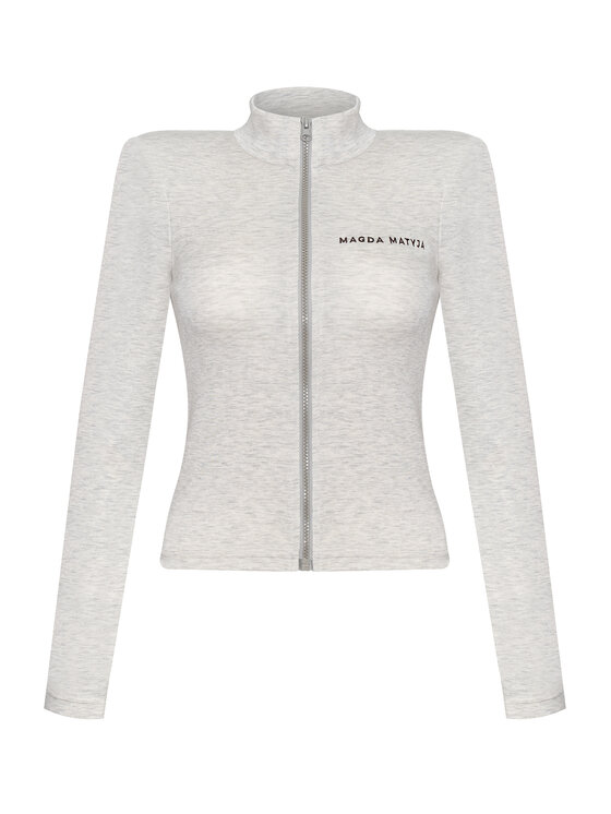 Magda Matyja Magda Matyja Bluza JETLAG ZIP GREY Szary Fitted Fit