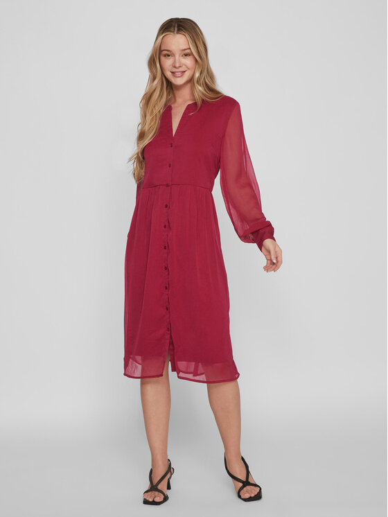 Vila Vila Kleid für den Alltag Falia 14084475 Rot Regular Fit