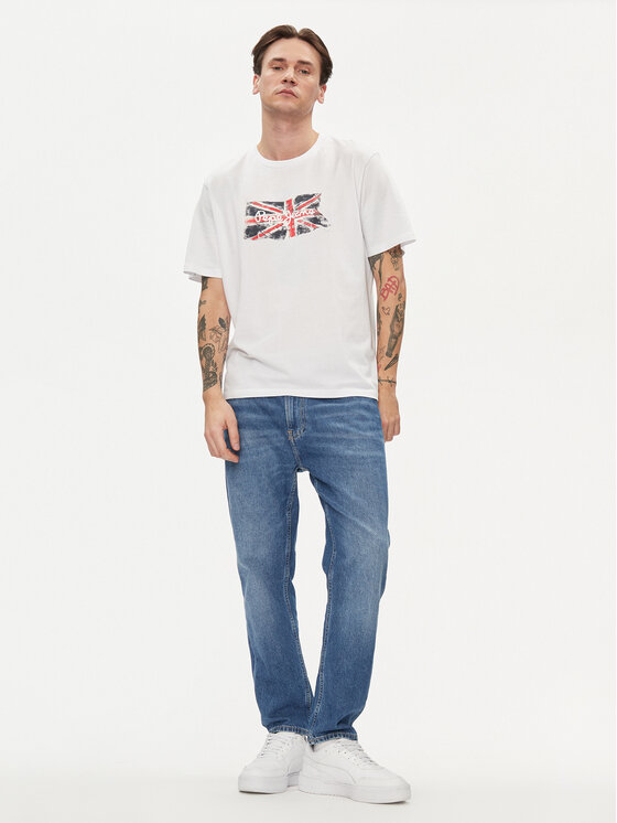 Pepe Jeans Pepe Jeans T-krekls Clag PM509384 Balts Regular Fit