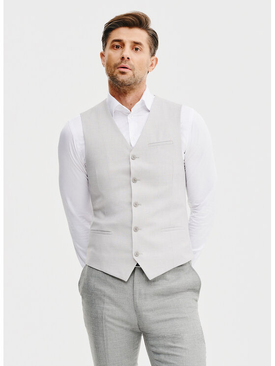Pako Lorente Pako Lorente Kamizelka P25SF-8X-004 Szary Slim Fit