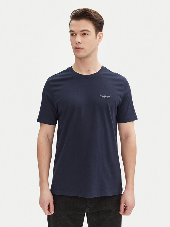 Męski T-Shirt Aeronautica Militare, Rozmiar XXL, Granatowy, 251TS2376J592