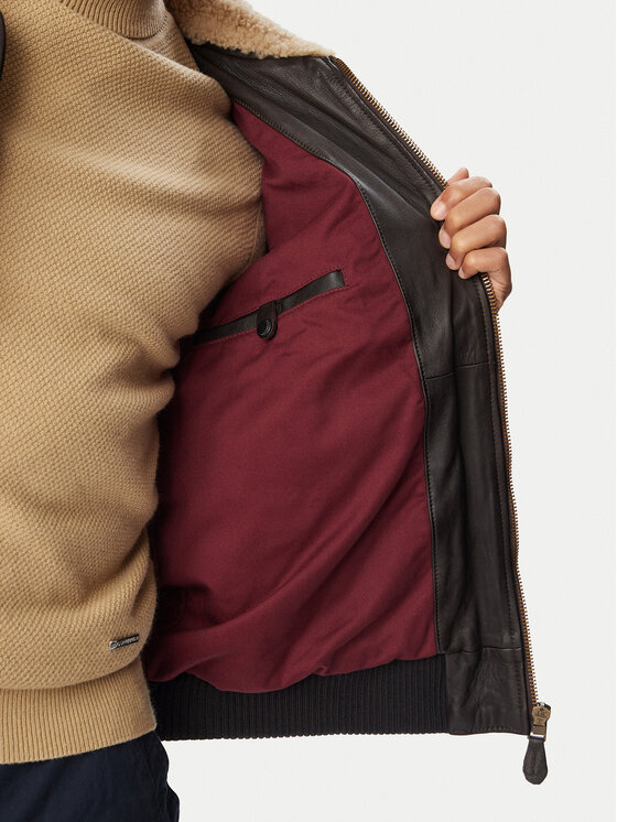 Aeronautica Militare Aeronautica Militare Кожено яке 262PN0968U100839 Тъмнобежов Regular Fit