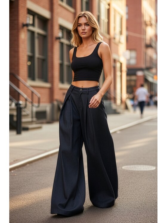 Hottie Hot Hottie Hot Jeansy PLEASE denim Czarny Oversize