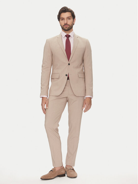 Lindbergh Lindbergh Oblek 30-61040 Béžová Slim Fit