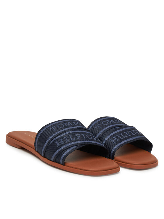 Tommy Hilfiger Tommy Hilfiger Klapki Webbing Mule FW0FW08421 Granatowy