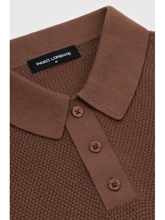 Pako Lorente Pako Lorente Polo P26WF-TX-003 Brązowy Regular Fit
