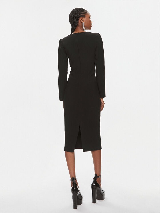 Nissa Nissa Коктейлна рокля RS14259 Черен Slim Fit