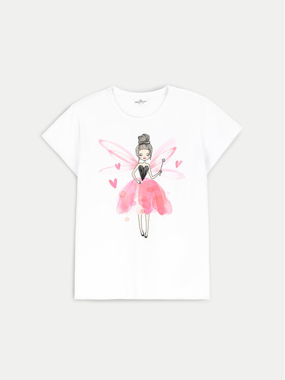 Dziewczęcy T-Shirt Coccodrillo, Rozmiar 92, Biały, ZC4143202VGA