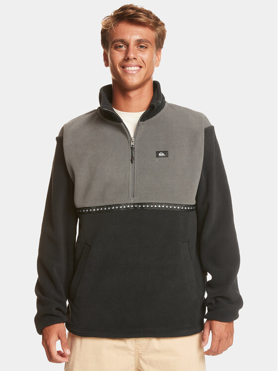 Quiksilver Fleecová mikina Taped Off Otlr EQYFT04808 Čierna Regular Fit