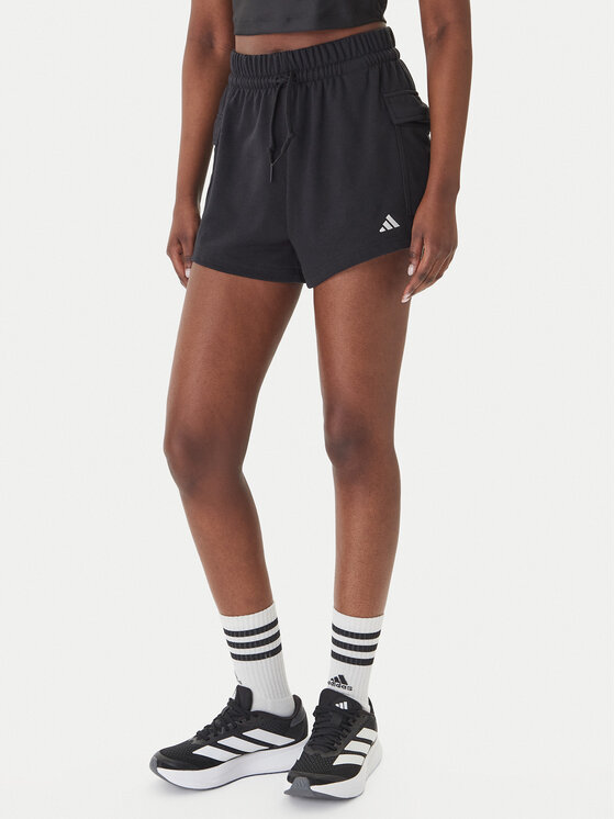 adidas Спортни шорти Essentials Small Logo French Terry Cargo JD9944 Черен Loose Fit