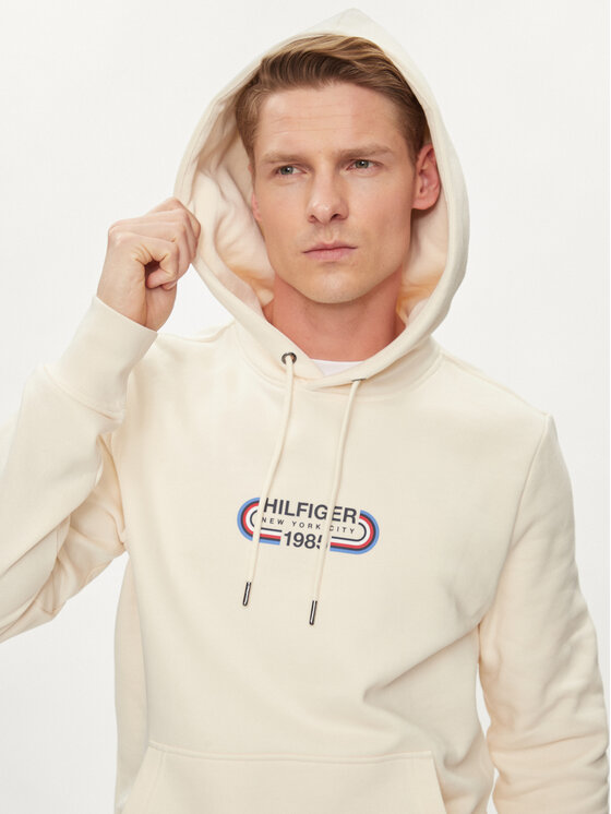 Tommy Hilfiger Tommy Hilfiger Μπλούζα Track Graphic MW0MW34445 Μπεζ Regular Fit