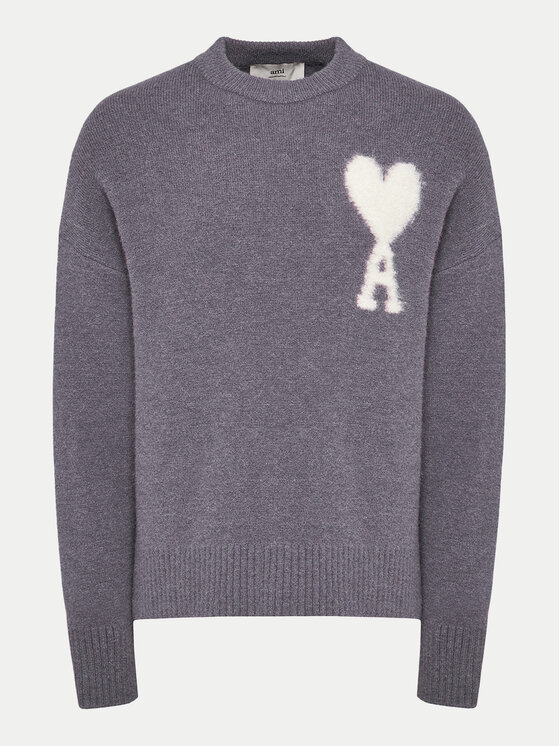 AMI Paris AMI Paris Sweter UKS025.KN0032 Fioletowy Relaxed Fit
