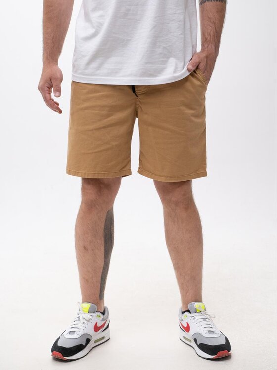 Jigga Wear Jigga Wear Szorty materiałowe Na urlop wakacje Piaskowe KORONA Crown Pocket XXL Beżowy Regular Fit