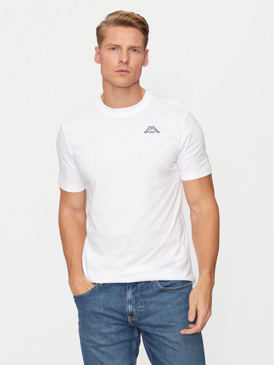 Kappa Tričko Logo Korpo Cafers 304J150 Biela Slim Fit