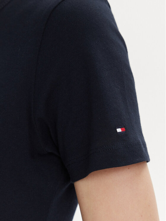 Tommy Hilfiger Tommy Hilfiger T-Shirt Archive Track WW0WW41203 Granatowy Slim Fit