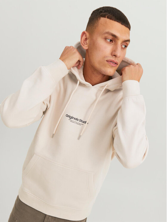 Jack&Jones Jack&Jones Džemperis ar kapuci Vesterbro 12241687 Écru Relaxed Fit