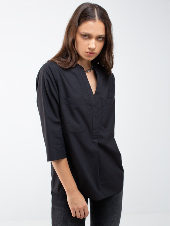 BIG STAR BIG STAR Bluzka OZTA_906_140 Czarny Basic Fit