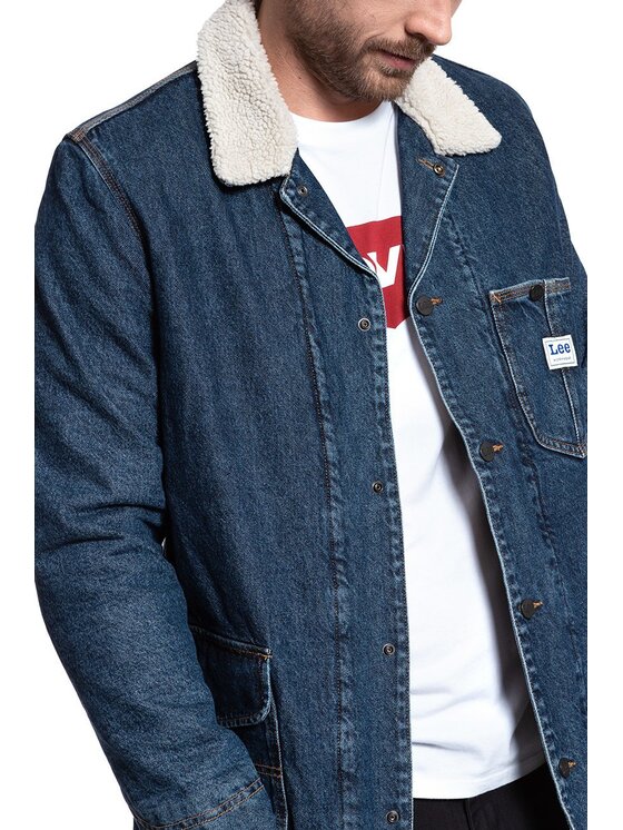 Lee Lee Giubbotto invernale LONG LOCO SHERPA Blu Regular Fit