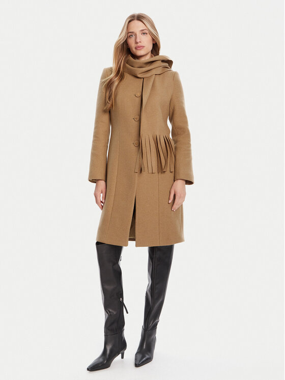 Rinascimento Rinascimento Wollmantel CFC0125616003 Beige Regular Fit