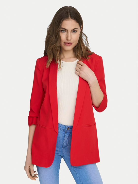 ONLY ONLY Marynarka Elly 15197451 Czerwony Regular Fit