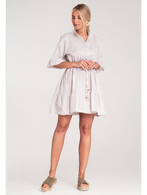 FIGL FIGL Letné šaty M1223 Béžová A-Line Fit