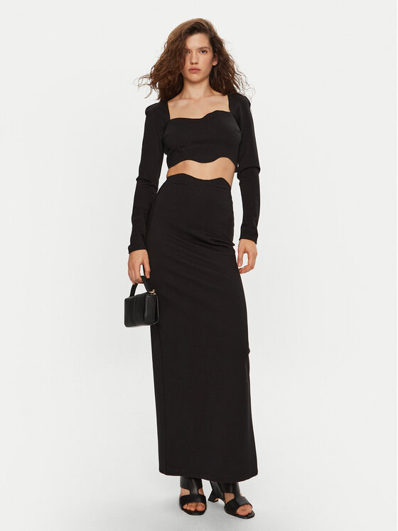 STAUD STAUD Bluză Corde R24P1122PT Negru Slim Fit