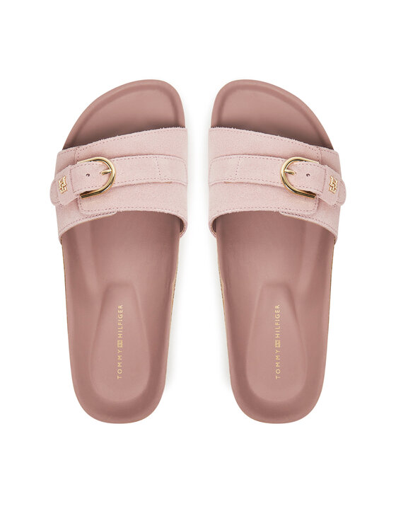 Tommy Hilfiger Tommy Hilfiger Šlepetės Soft Suede Adjustable Mule FW0FW08809 Rožinė
