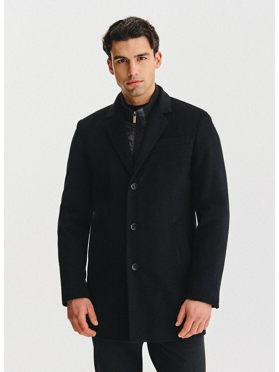 Pako Lorente Pako Lorente Płaszcz zimowy P25WF-7X-015 Czarny Classic Fit