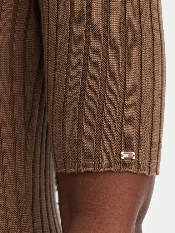 Tommy Hilfiger Tommy Hilfiger Úpletové šaty WW0WW48447 Hnedá Slim Fit