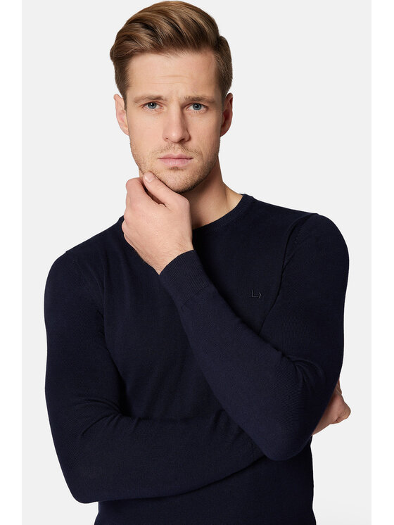 Lancerto Lancerto Sweter Morey SW073223000014 Granatowy Regular Fit