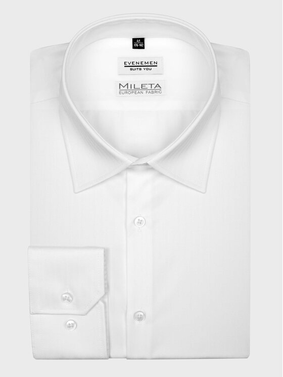 Evenemen Evenemen Koszula w jodełkę DUCA Biały Slim Fit