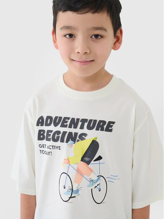 4F 4F T-Shirt 4FJASAW24TTSHM2596-11S Biały Oversize