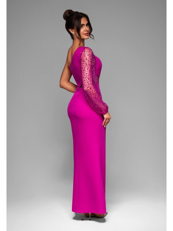 Ombre Ombre Sukienka wieczorowa LA-OM-DLR011 Różowy Regular Fit