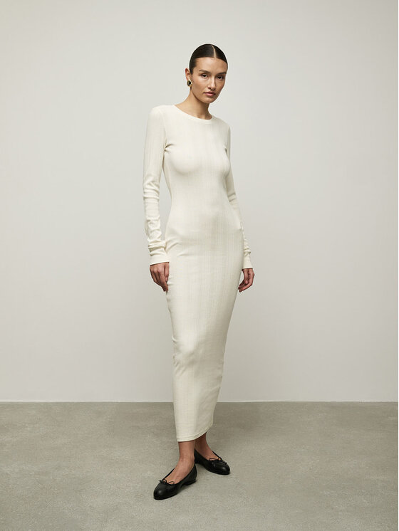 La Mania La Mania Každodenné šaty WILLOW Biela Classic Fit